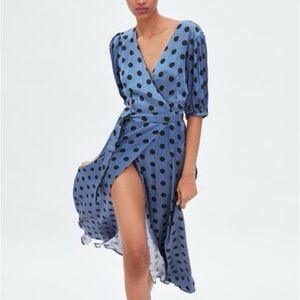 Zara Polka Dot Wrap Dress